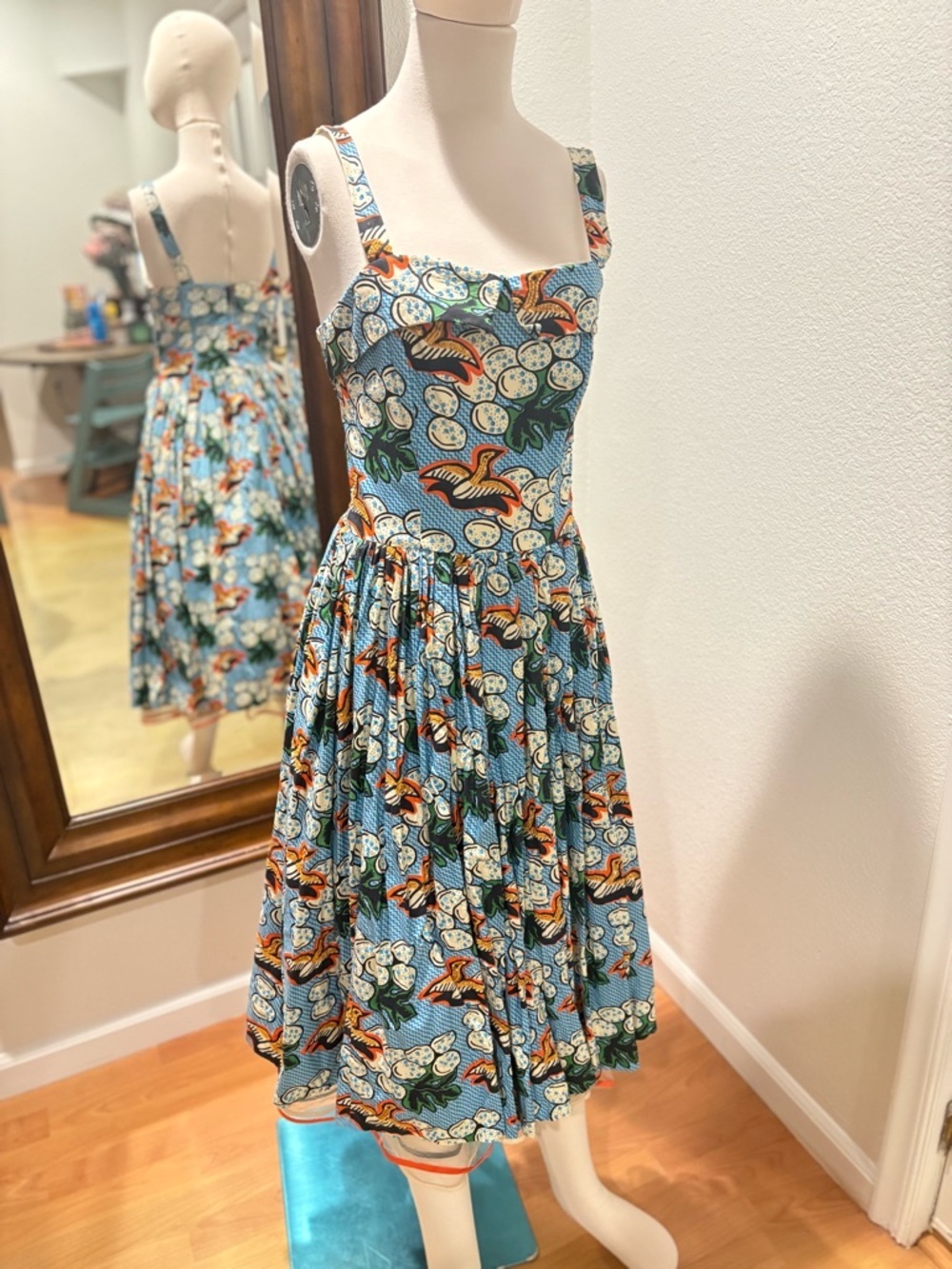 TRELISE COOPER Blue Floral Print Midi Dress